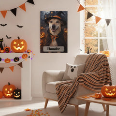 Witch Hat Dog Canvas Portrait