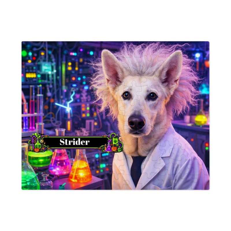 Mad Scientist Dog Jigsaw Puzzle with Tin (10