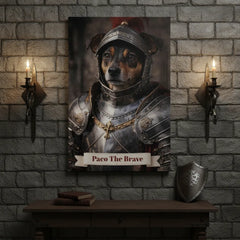 Knight in Shining Armor Dog Canvas Portrait