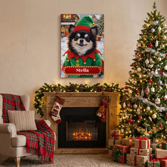 Head Elf Dog Canvas Portrait