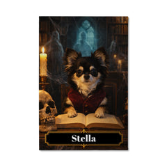Haunted Library Dog Canvas Portrait
