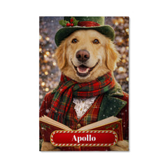 Christmas Victorian Caroler Dog Canvas Portrait