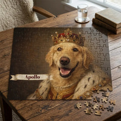 Renaissance King Dog Jigsaw Puzzle with Tin (10"x8")