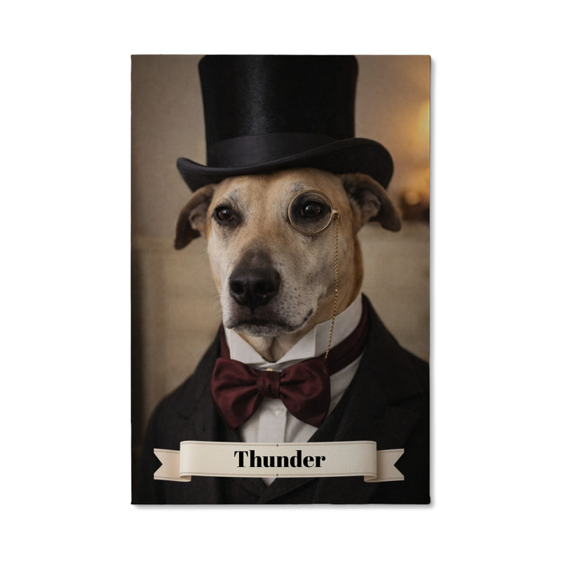 Top Hat GentleDog Canvas Portrait