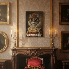 Renaissance Queen Cat Canvas Portrait
