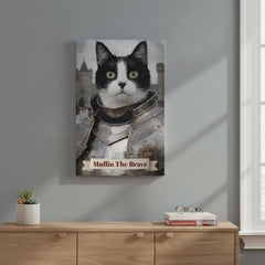 Knight in Shining Armor Cat Canvas Portrait