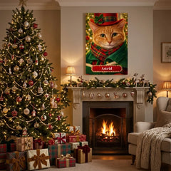 Victorian Caroler Cat Canvas Portrait