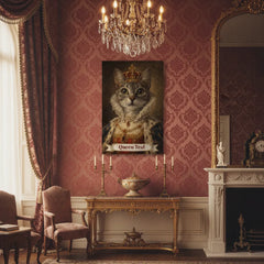 Renaissance Queen Cat Canvas Portrait