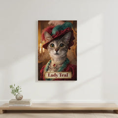 Fancy Lady Cat Canvas Portrait