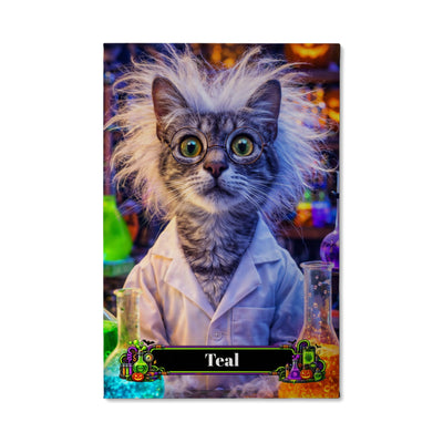 Mad Scientist Cat Canvas Portrait