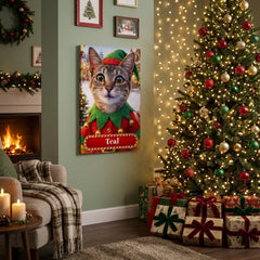 Head Elf Cat Canvas Portrait