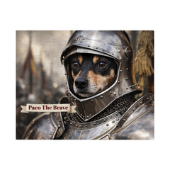 Knight in Shining Armor Dog Jigsaw Puzzle with Tin (10"x8")