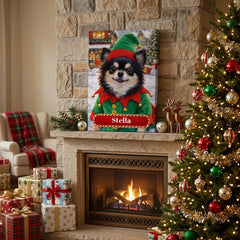 Head Elf Dog Canvas Portrait