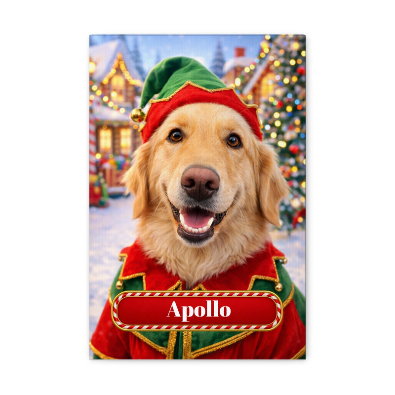 Head Elf Dog Canvas Portrait