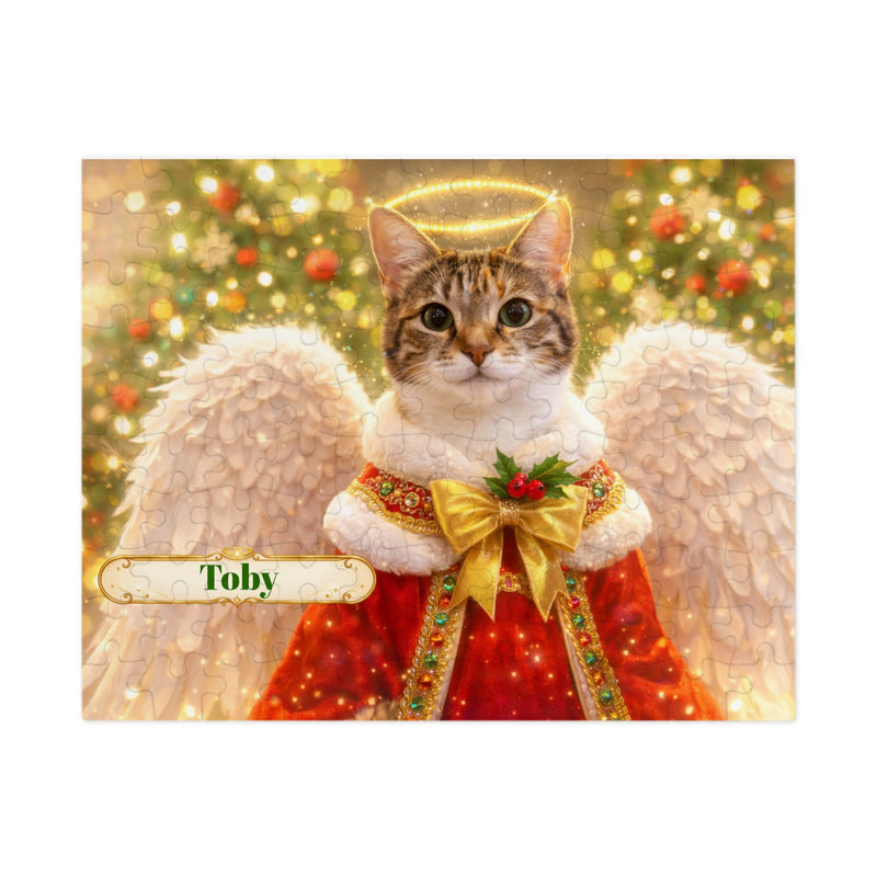 Christmas Angel Cat Jigsaw Puzzle with Tin (10