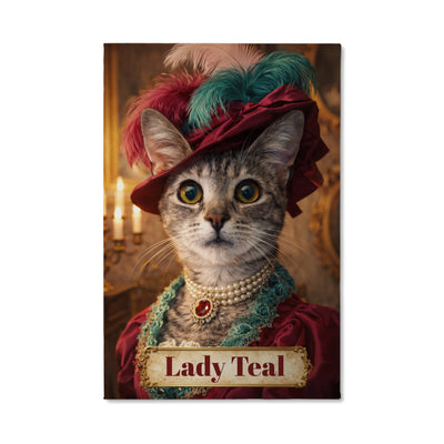 Fancy Lady Cat Canvas Portrait