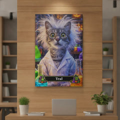 Mad Scientist Cat Canvas Portrait
