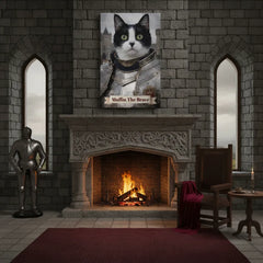 Knight in Shining Armor Cat Canvas Portrait