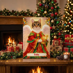 Christmas Angel Cat Canvas Portrait