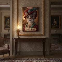 Fancy Lady Cat Canvas Portrait