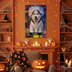 Mad Scientist Dog Canvas Portrait