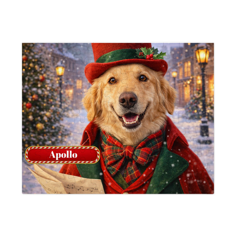 Victorian Caroler Dog Jigsaw Puzzle with Tin (10