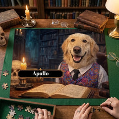 The Distinguished Professor Dog Jigsaw Puzzle with Tin (10"x8")