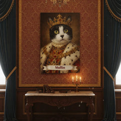 Renaissance King Cat Canvas Portrait