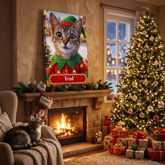 Head Elf Cat Canvas Portrait