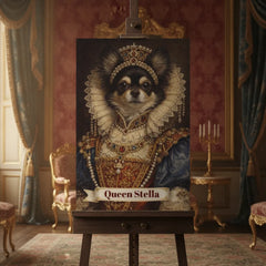 Renaissance Queen Dog Canvas Portrait
