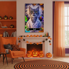 Mad Scientist Cat Canvas Portrait