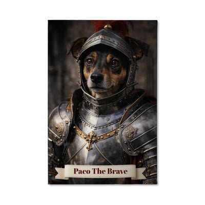 Knight in Shining Armor Dog Canvas Portrait
