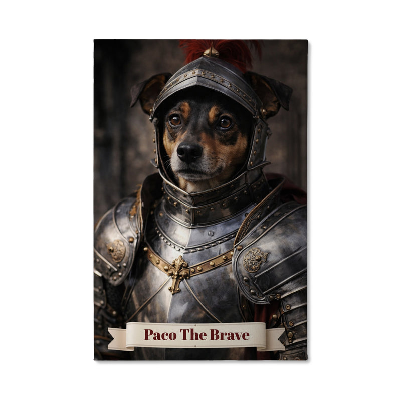 Knight in Shining Armor Dog Canvas Portrait