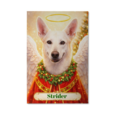 Christmas Angel Dog Canvas Portrait