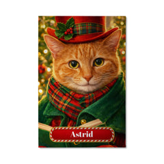 Victorian Caroler Cat Canvas Portrait