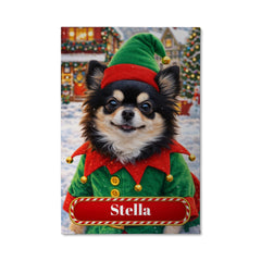 Head Elf Dog Canvas Portrait